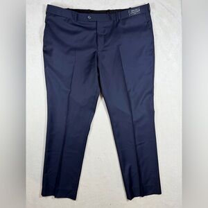 Brand New Coppley 42W Reda 1865 Italy Super 150’s Wool Navy Dress Pants Slacks